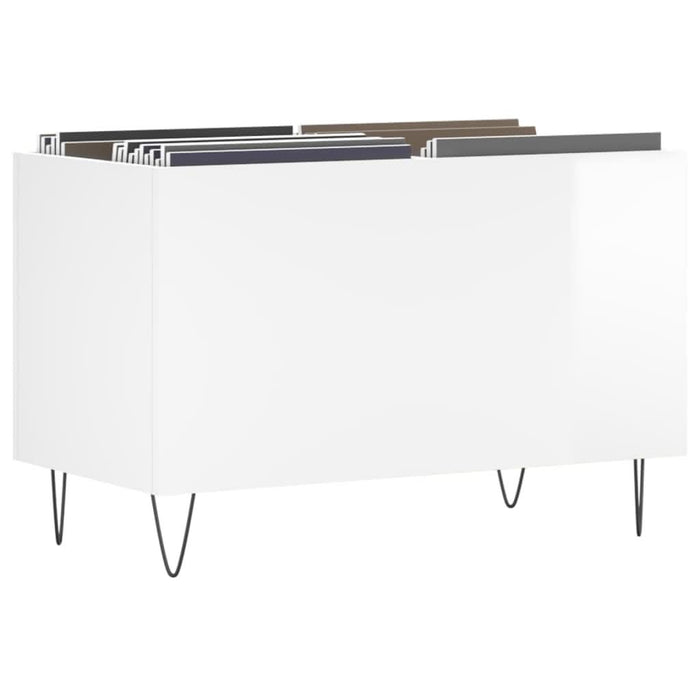 Dulap pt discuri, alb extralucios 74,5x38x48 cm lemn prelucrat - WALTI WALTI