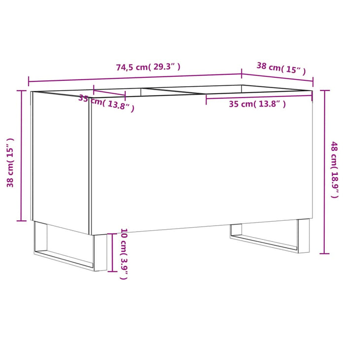 Dulap pentru discuri, negru, 74,5x38x48 cm, lemn prelucrat - WALTI WALTI