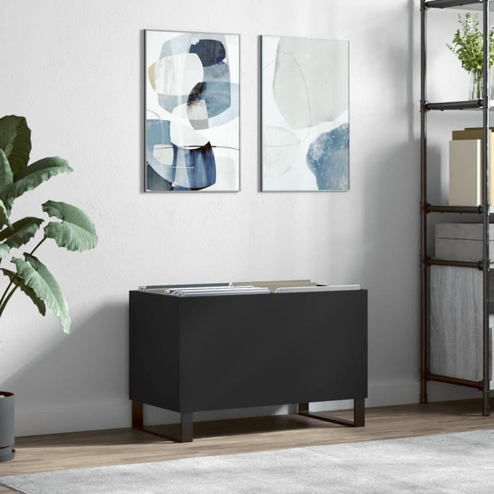 Dulap pentru discuri, negru, 74,5x38x48 cm, lemn prelucrat - WALTI WALTI