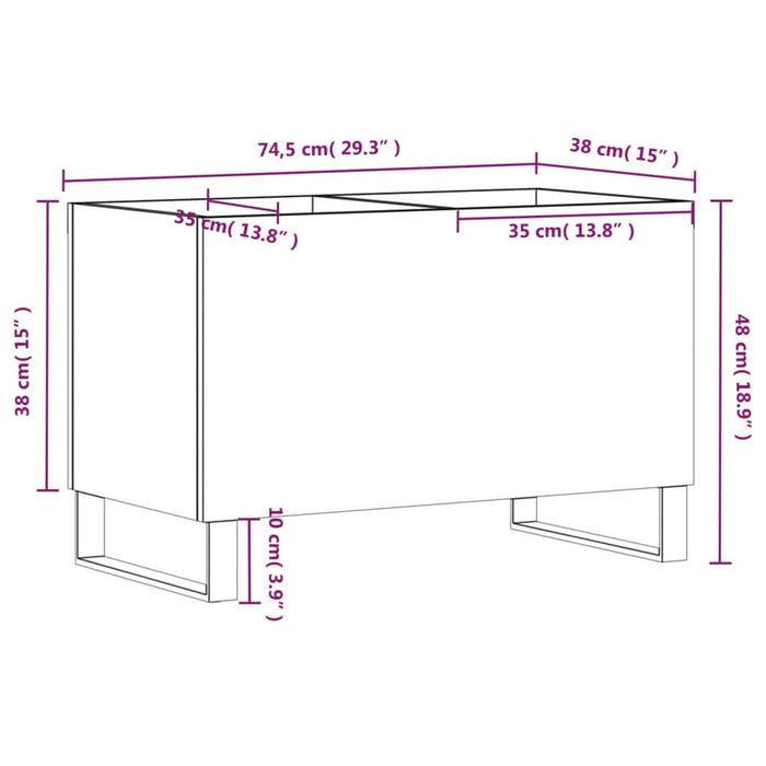 Dulap pentru discuri, gri beton, 74,5x38x48 cm, lemn prelucrat - WALTI WALTI