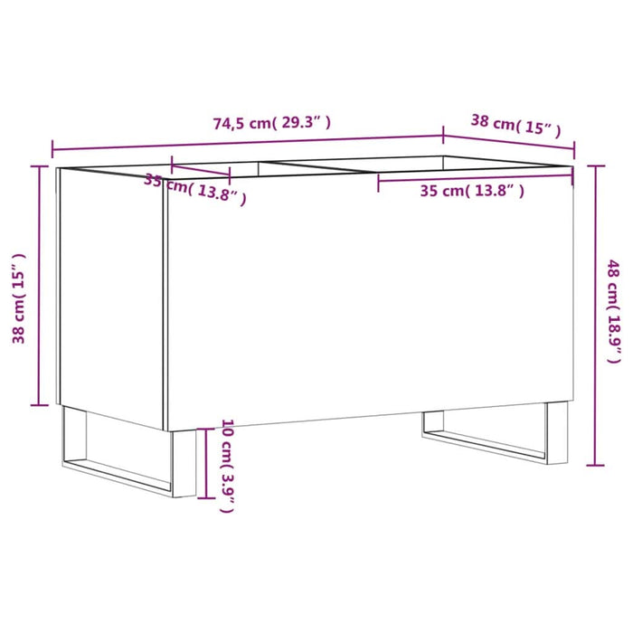 Dulap pentru discuri gri sonoma 74,5x38x48 cm lemn prelucrat - WALTI WALTI