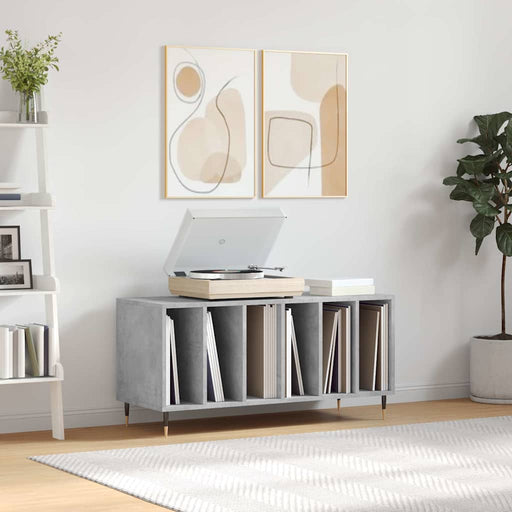 Dulap pentru discuri gri beton, 100x38x48 cm, lemn prelucrat - WALTI WALTI