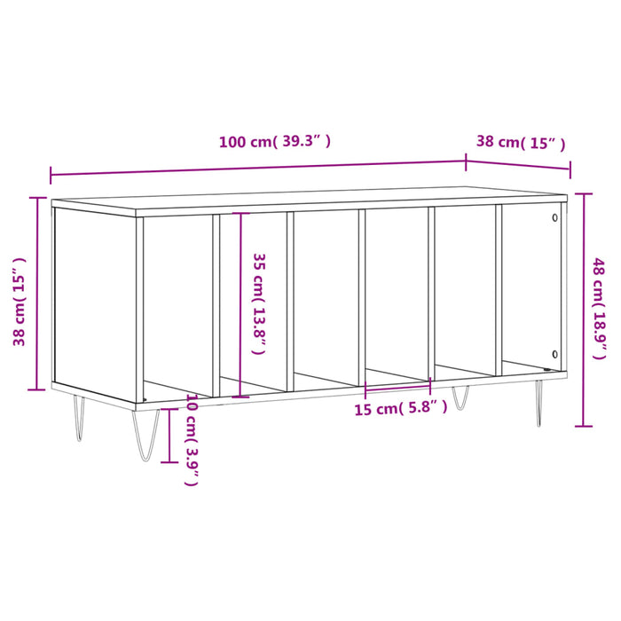 Dulapuri pentru discuri alb lucios 100x38x48 cm, lemn prelucrat WALTI