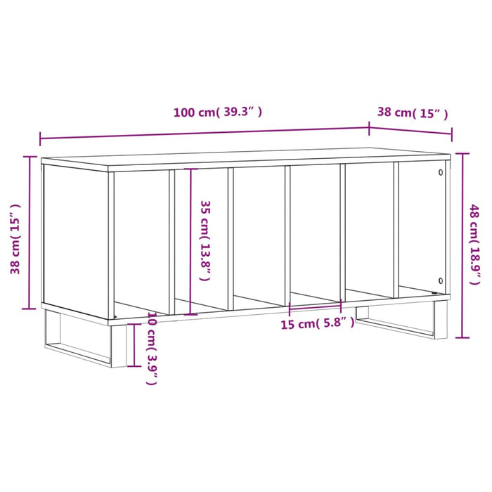 Dulap pentru discuri stejar sonoma 100x38x48 cm, lemn prelucrat - WALTI WALTI