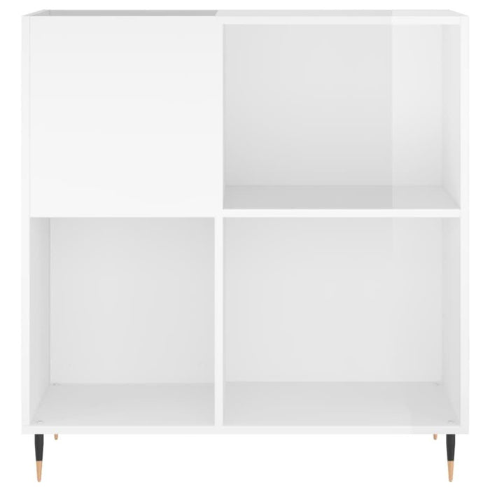 Dulap de discuri alb extralucios 84,5x38x89 cm lemn compozit - WALTI WALTI
