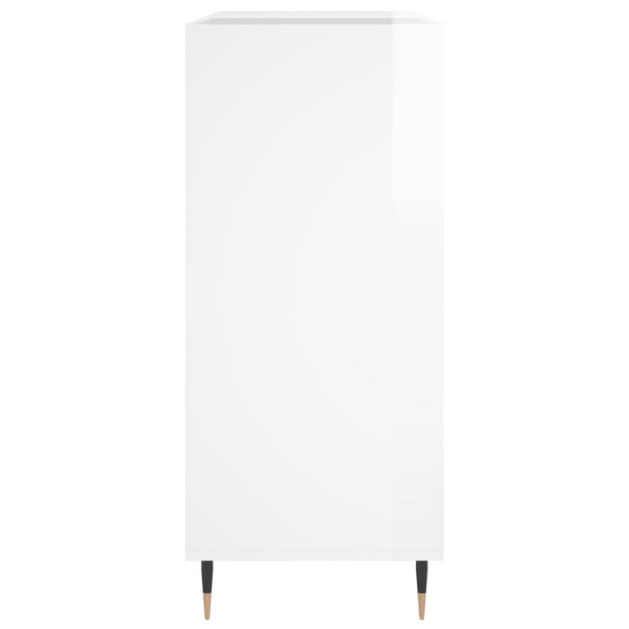 Dulap de discuri alb extralucios 84,5x38x89 cm lemn compozit - WALTI WALTI