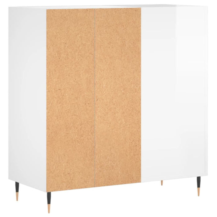 Dulap de discuri alb extralucios 84,5x38x89 cm lemn compozit - WALTI WALTI