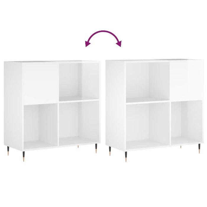 Dulap de discuri alb extralucios 84,5x38x89 cm lemn compozit - WALTI WALTI