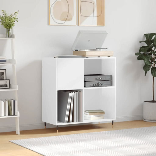 Dulap de discuri alb extralucios 84,5x38x89 cm lemn compozit - WALTI WALTI