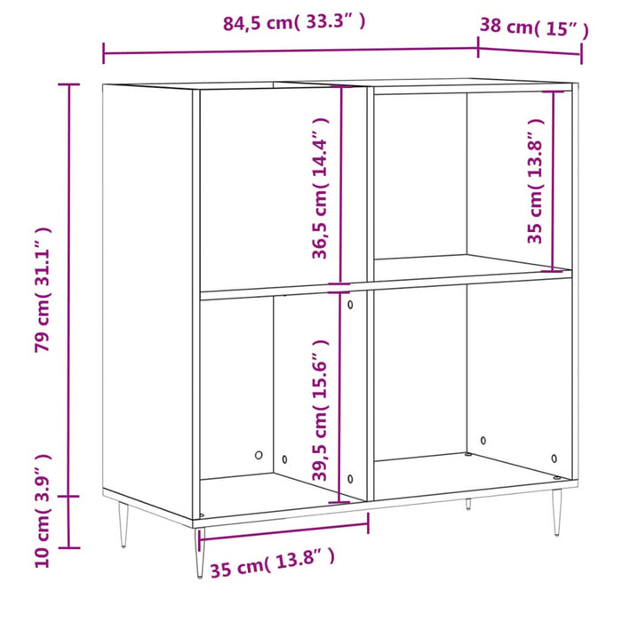 Dulap pentru discuri gri sonoma 84,5x38x89 cm lemn compozit - WALTI WALTI