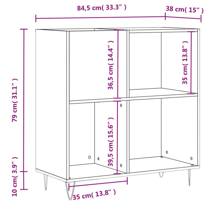 Dulap pentru discuri negru 84,5x38x89 cm lemn compozit - WALTI WALTI