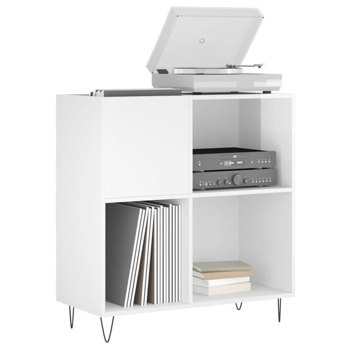 Dulap de discuri alb extralucios 84,5x38x89 cm lemn compozit - WALTI WALTI