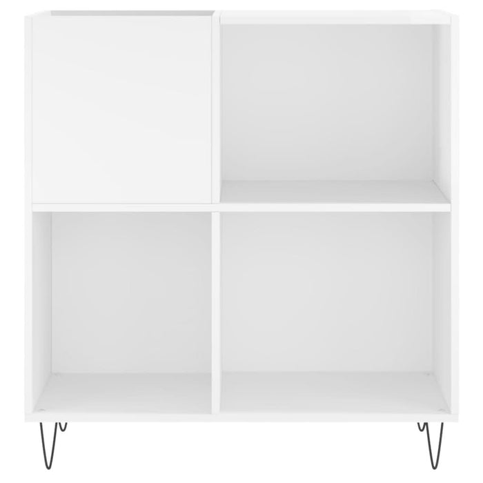 Dulap de discuri alb extralucios 84,5x38x89 cm lemn compozit - WALTI WALTI