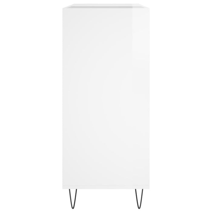 Dulap de discuri alb extralucios 84,5x38x89 cm lemn compozit - WALTI WALTI