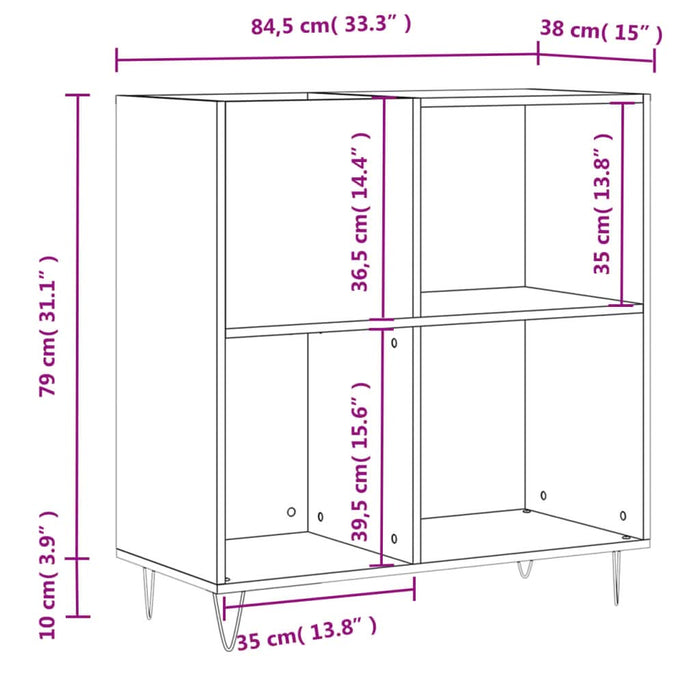 Dulap pentru discuri gri beton 84,5x38x89 cm lemn compozit - WALTI WALTI