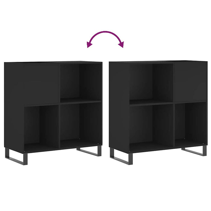 Dulap pentru discuri negru 84,5x38x89 cm lemn compozit WALTI