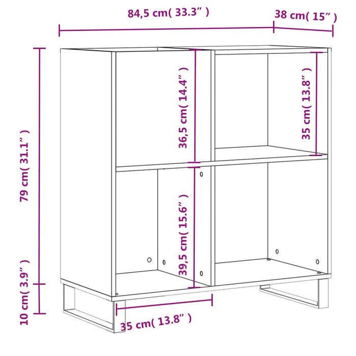 Dulap pentru discuri stejar sonoma 84,5x38x89 cm lemn compozit - WALTI WALTI