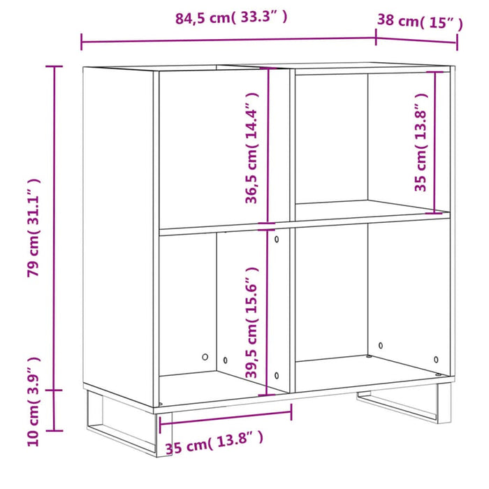Dulap pentru discuri stejar fumuriu 84,5x38x89 cm lemn compozit - WALTI WALTI