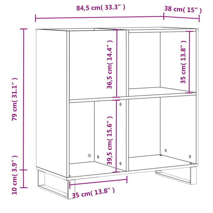 Dulap pentru discuri gri sonoma 84,5x38x89 cm lemn compozit - WALTI WALTI