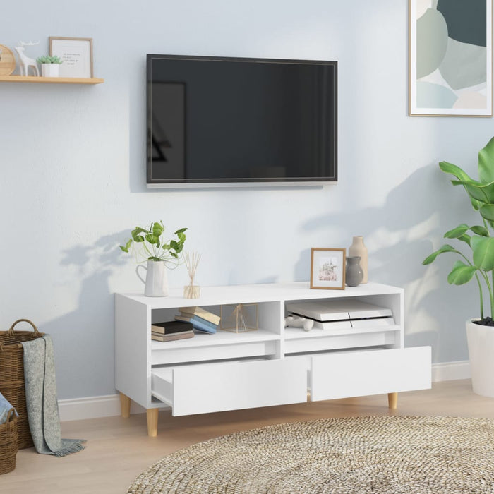 Comodă TV, alb, 100x34,5x44,5 cm, lemn prelucrat - WALTI WALTI