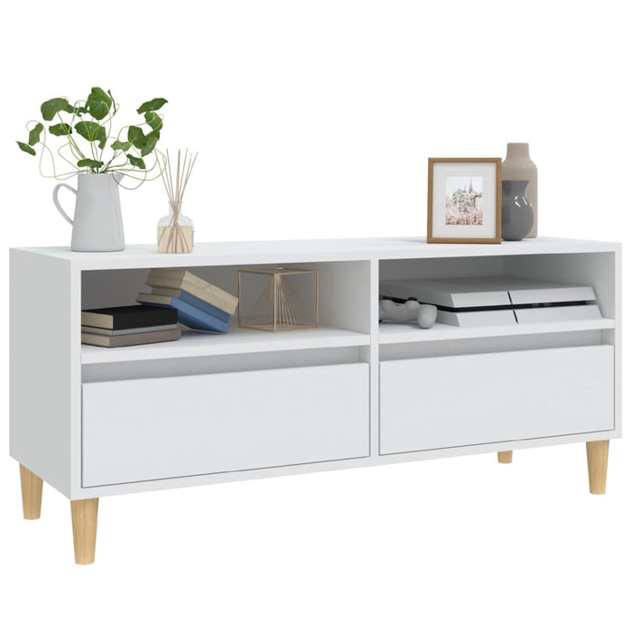 Comodă TV, alb, 100x34,5x44,5 cm, lemn prelucrat - WALTI WALTI