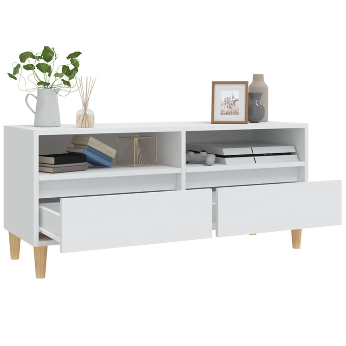 Comodă TV, alb, 100x34,5x44,5 cm, lemn prelucrat - WALTI WALTI