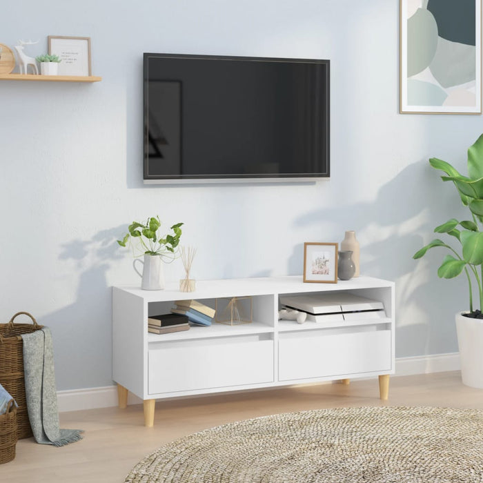 Comodă TV, alb, 100x34,5x44,5 cm, lemn prelucrat - WALTI WALTI