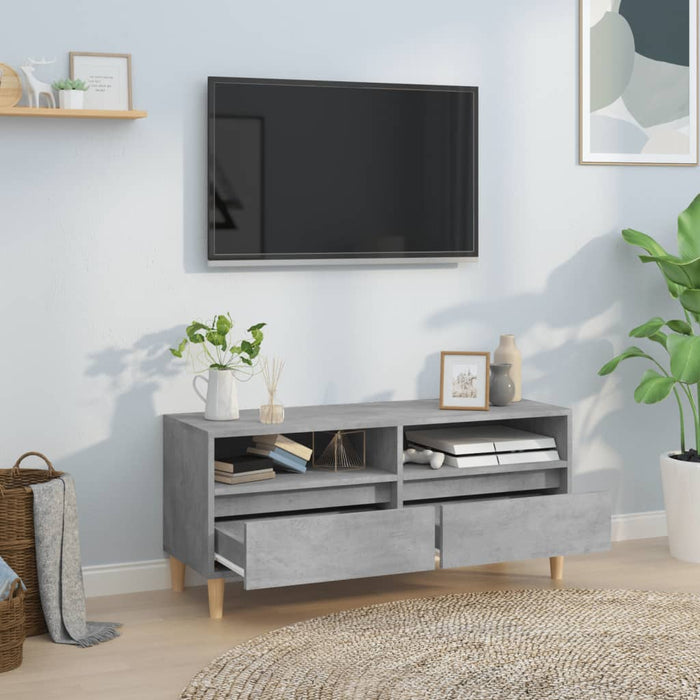Comodă TV, gri beton, 100x34,5x44,5 cm, lemn prelucrat - WALTI WALTI