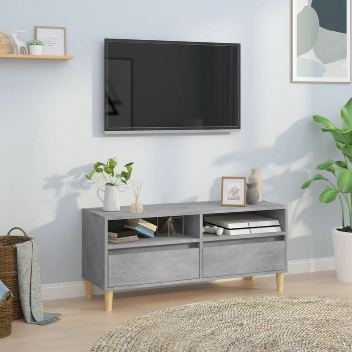 Comodă TV, gri beton, 100x34,5x44,5 cm, lemn prelucrat - WALTI WALTI