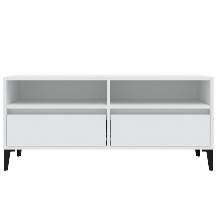 Comodă TV, alb, 100x34,5x44,5 cm, lemn prelucrat - WALTI WALTI