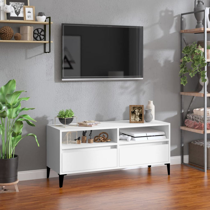 Comodă TV, alb, 100x34,5x44,5 cm, lemn prelucrat - WALTI WALTI