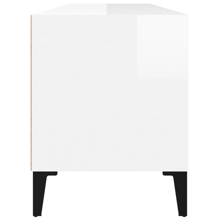 Comodă TV, alb extralucios, 100x34,5x44,5 cm, lemn prelucrat - WALTI WALTI