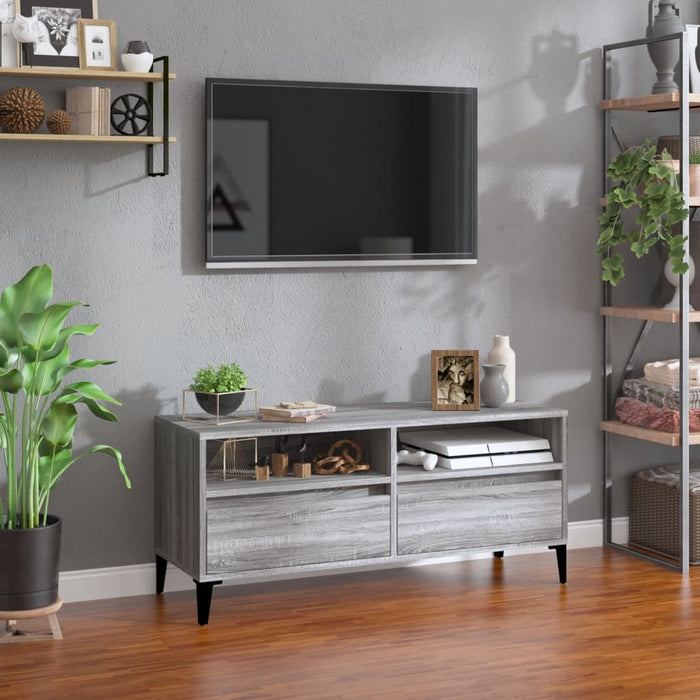 Comodă TV, gri sonoma, 100x34,5x44,5 cm, lemn prelucrat - WALTI WALTI