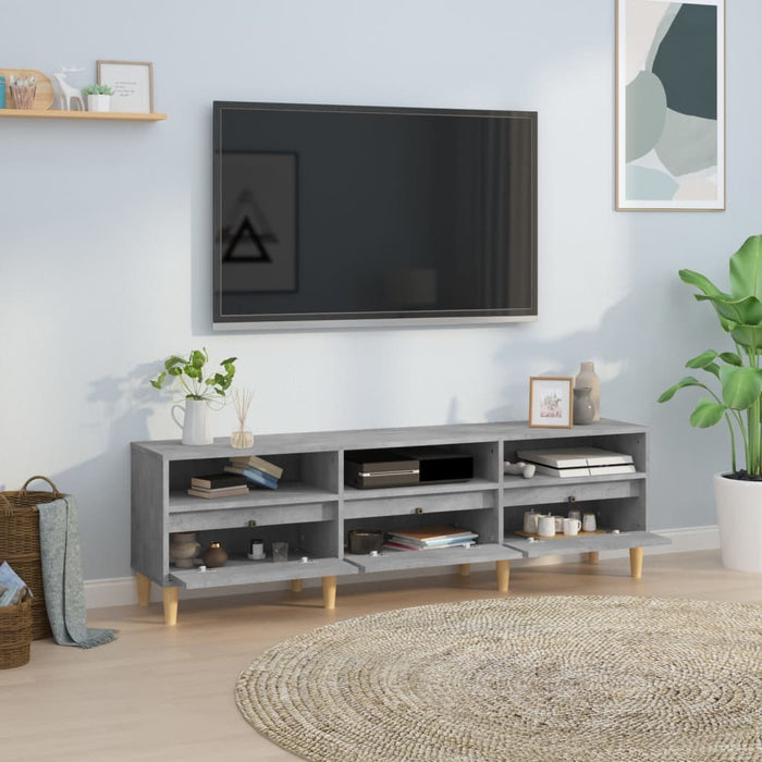 Comodă TV, gri beton, 150x30x44,5 cm, lemn prelucrat - WALTI WALTI