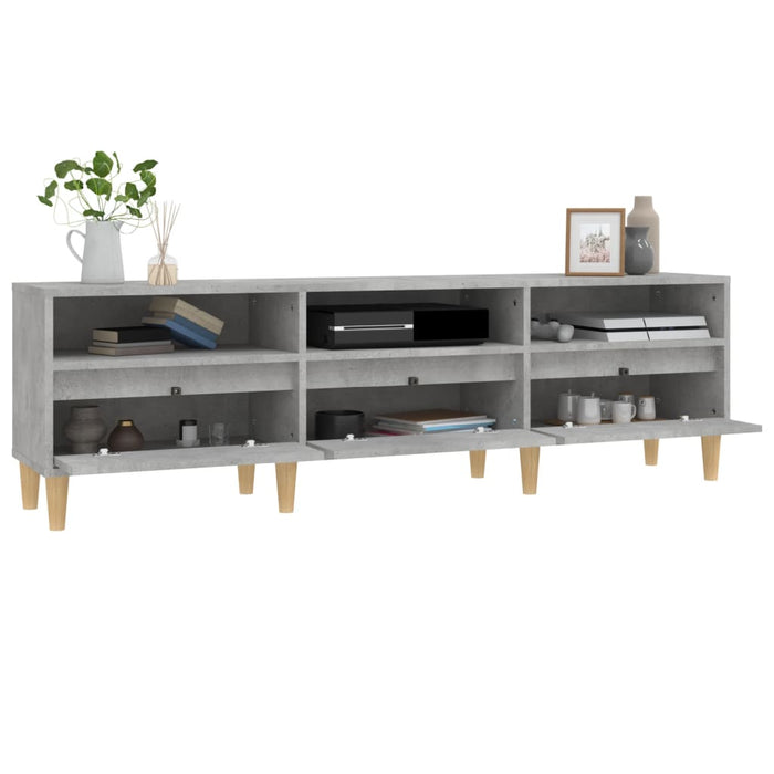 Comodă TV, gri beton, 150x30x44,5 cm, lemn prelucrat - WALTI WALTI