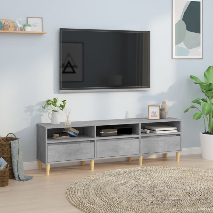 Comodă TV, gri beton, 150x30x44,5 cm, lemn prelucrat - WALTI WALTI