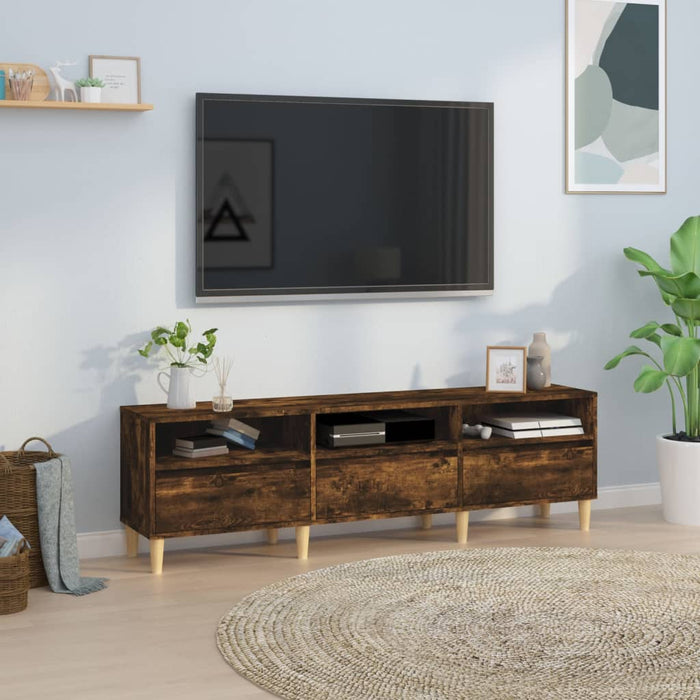 Comodă TV, stejar fumuriu, 150x30x44,5 cm, lemn prelucrat - WALTI WALTI