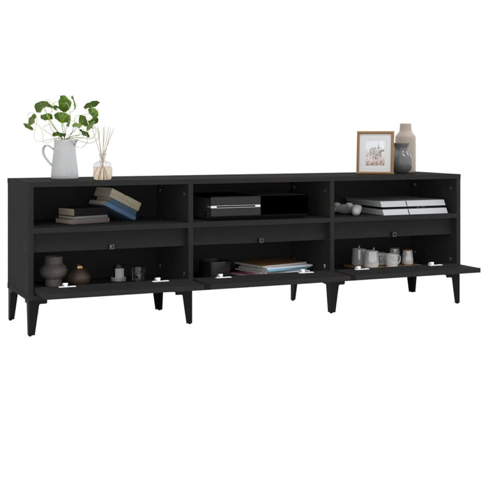 Comodă TV, negru, 150x30x44,5 cm, lemn prelucrat WALTI