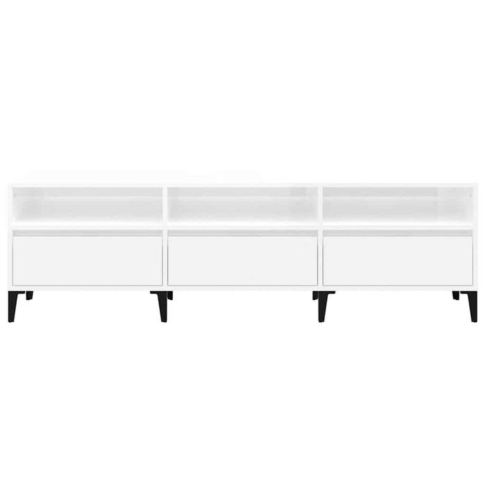 Comodă TV, alb extralucios, 150x30x44,5 cm, lemn prelucrat WALTI