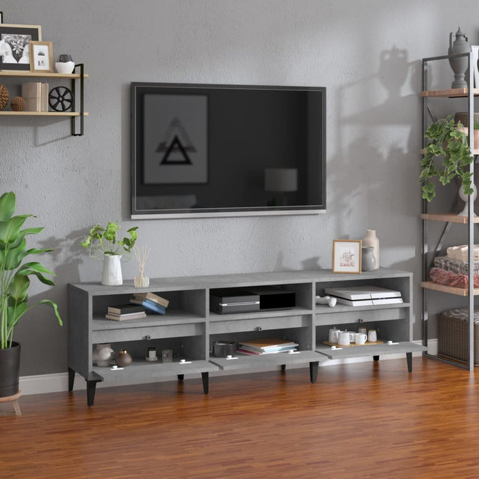 Comodă TV, gri beton, 150x30x44,5 cm, lemn prelucrat - WALTI WALTI