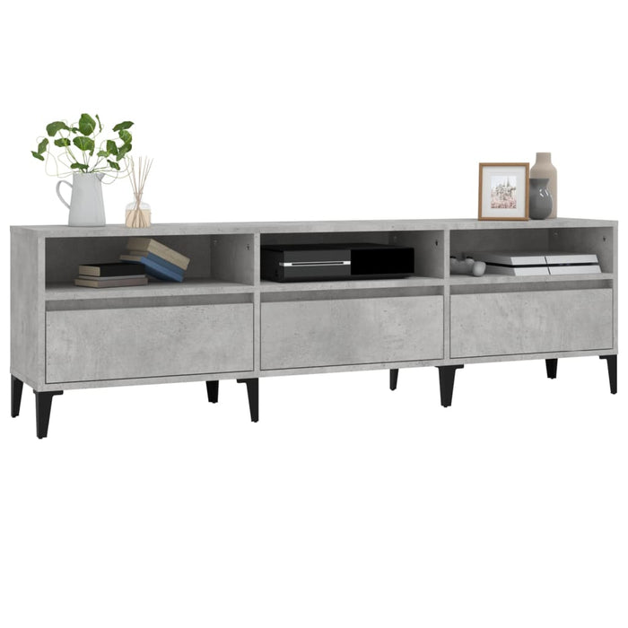 Comodă TV, gri beton, 150x30x44,5 cm, lemn prelucrat - WALTI WALTI