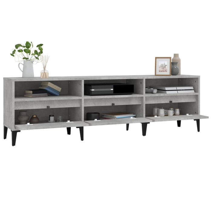 Comodă TV, gri beton, 150x30x44,5 cm, lemn prelucrat - WALTI WALTI