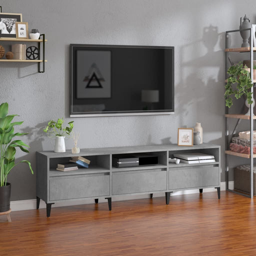 Comodă TV, gri beton, 150x30x44,5 cm, lemn prelucrat - WALTI WALTI