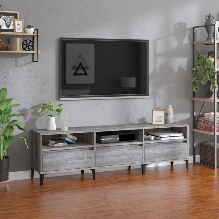 Comodă TV, gri sonoma, 150x30x44,5 cm, lemn prelucrat - WALTI WALTI