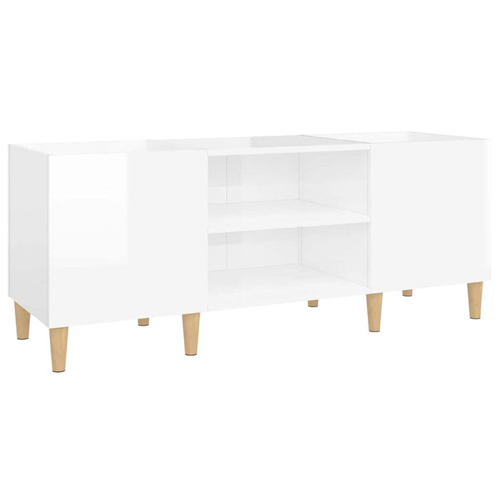Dulapuri pentru discuri alb lucios 121x38x48 cm, lemn prelucrat - WALTI WALTI