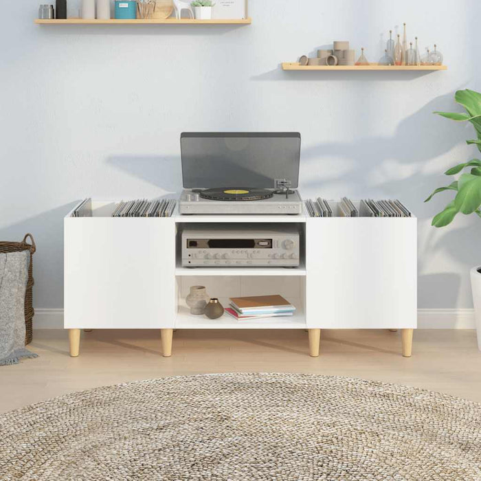 Dulapuri pentru discuri alb lucios 121x38x48 cm, lemn prelucrat - WALTI WALTI