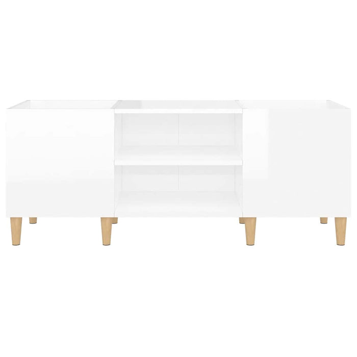 Dulapuri pentru discuri alb lucios 121x38x48 cm, lemn prelucrat - WALTI WALTI