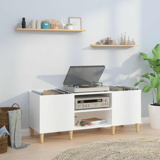 Dulapuri pentru discuri alb lucios 121x38x48 cm, lemn prelucrat - WALTI WALTI