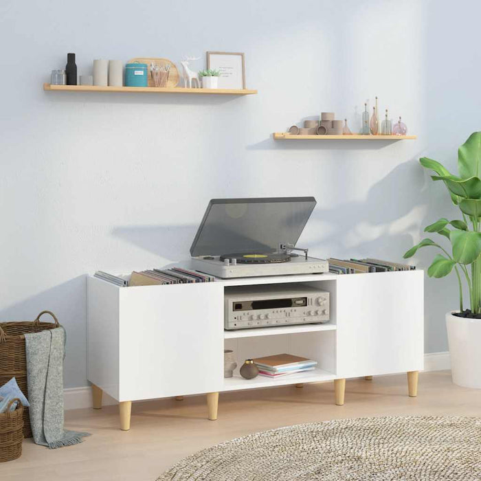 Dulapuri pentru discuri alb lucios 121x38x48 cm, lemn prelucrat - WALTI WALTI