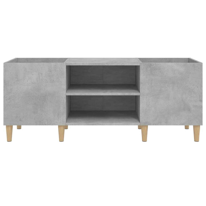 Dulap pentru discuri gri beton, 121x38x48 cm, lemn prelucrat - WALTI WALTI